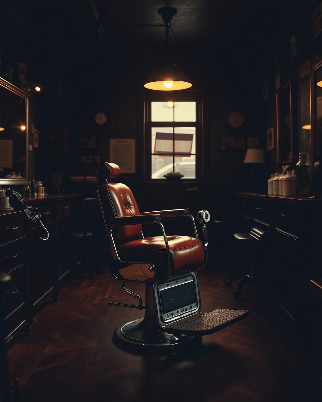 Vintage leather barber chair